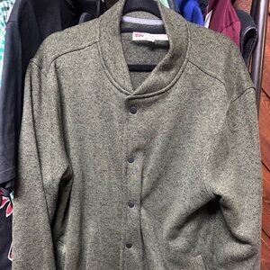 Levi's Olive Bomber Sweater Jacket XL COZY & WARM